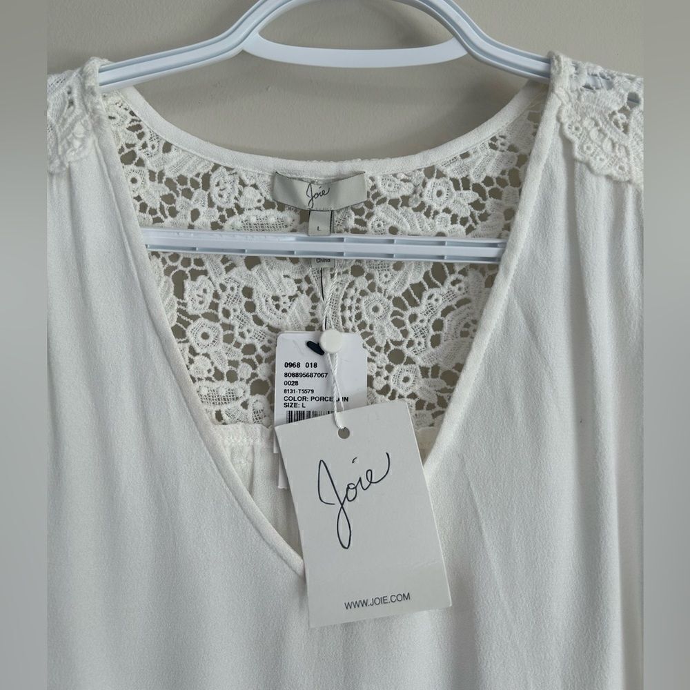 NWT Joie Porcelain Lace Sleeveless Blouse - Picture 2 of 7
